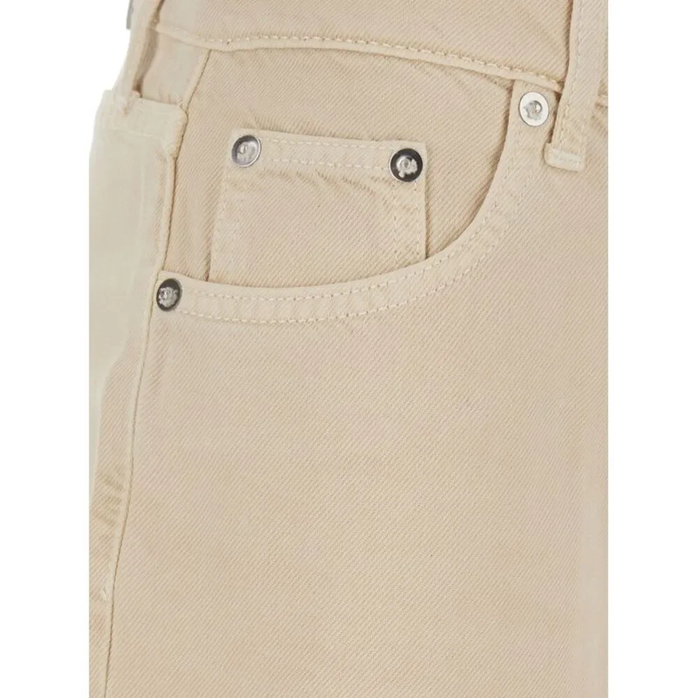 Roy Roger's Women Super Wide Jeans With Tencel And Cotton Beige Women
